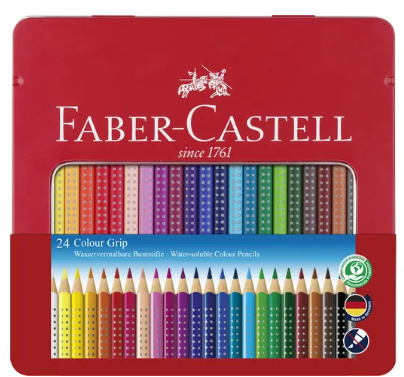 Faber Castell Kleurpotlood Faber-Castell Grip 2001 metalen etui a 24 stuks