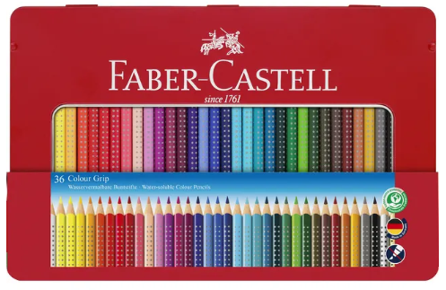 Faber Castell crayon de couleur Faber-Castell Grip 2001 étui en métal de 36 pièces