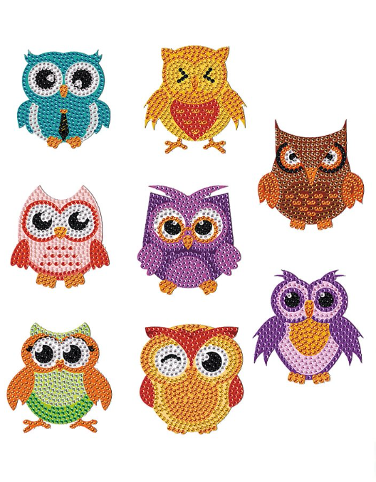 Mageneten set van 8 Uilen
