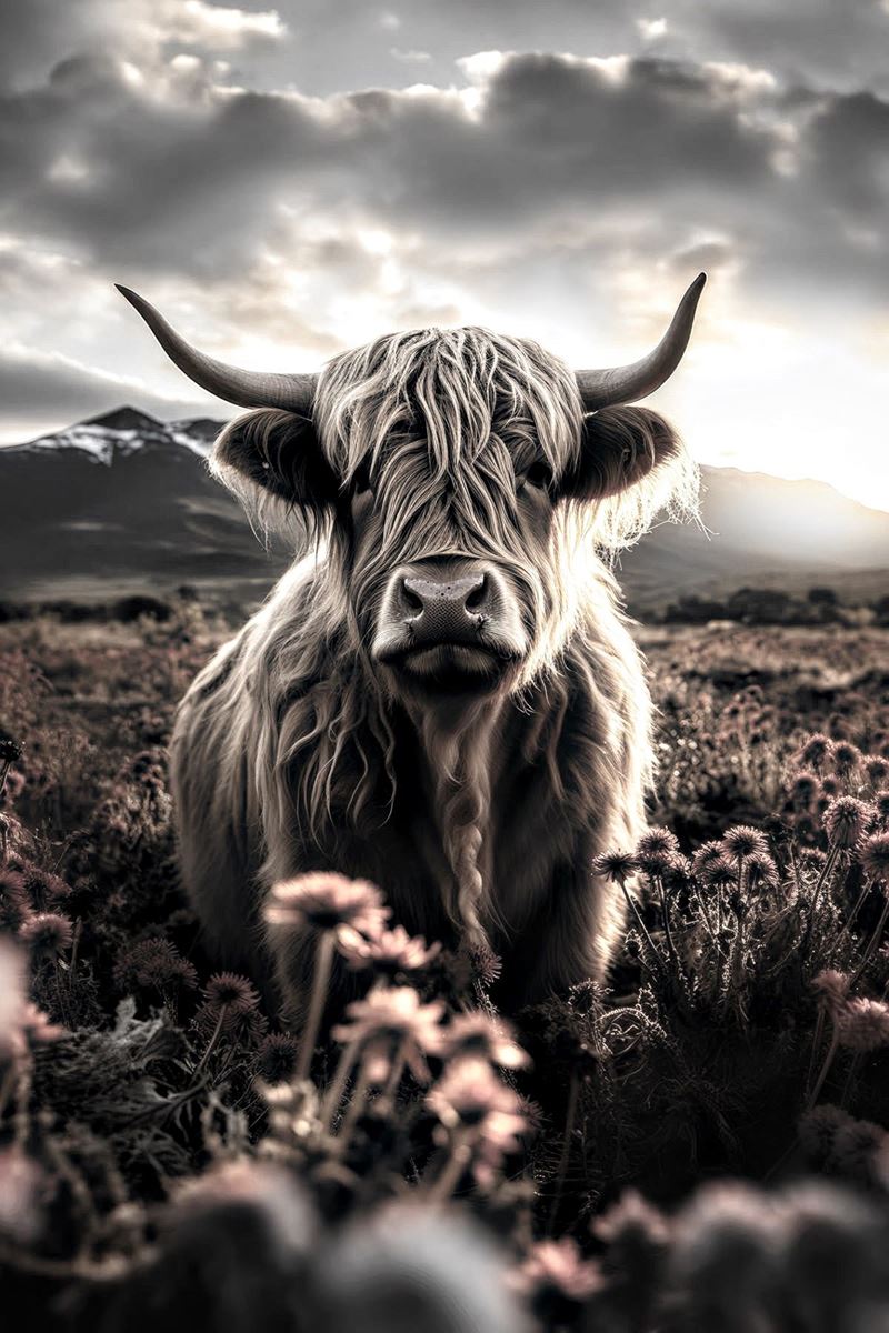 Buffel in weidelandschap