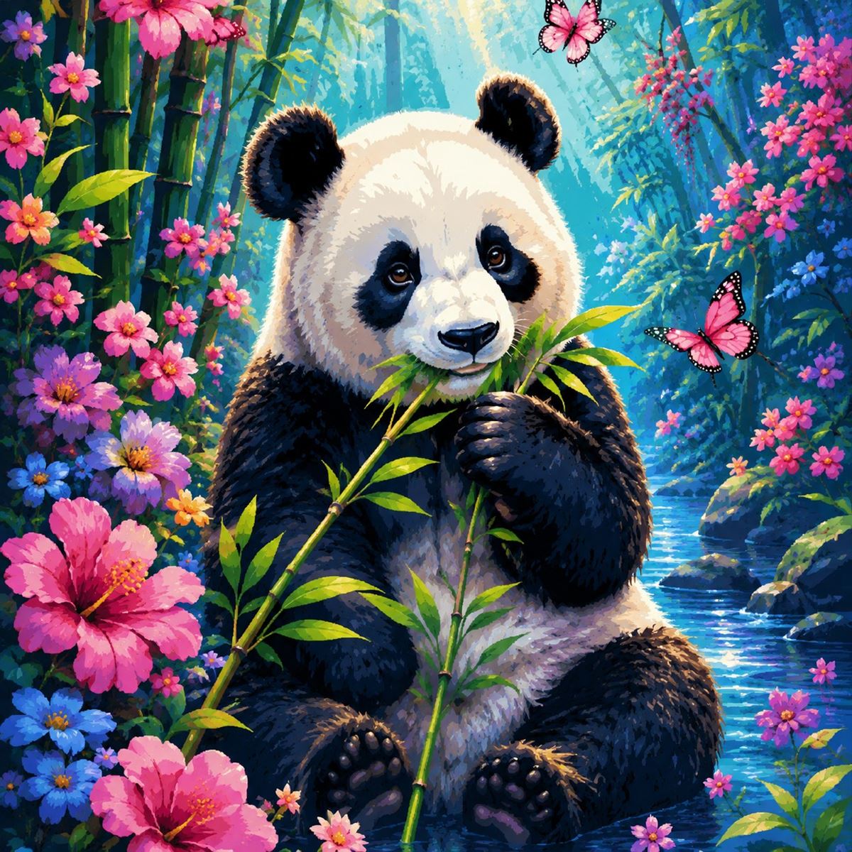 Kleurrijke panda
